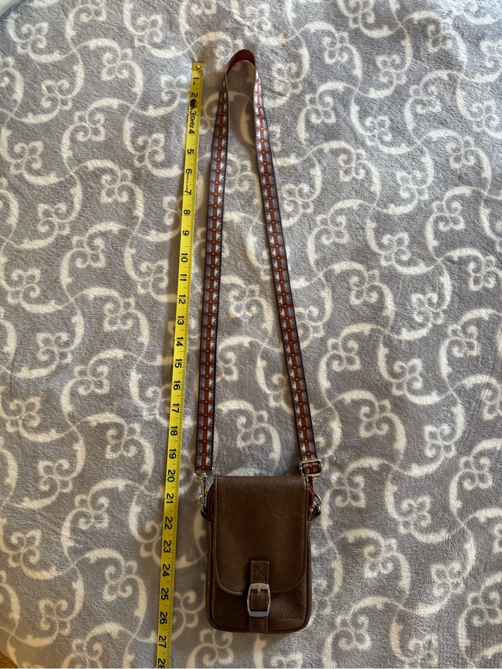 Disney D Tech Brown faux Leather Chewbacca theme Crossbody Phone Bag